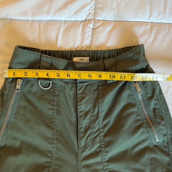 TnA High-Waisted Army Green Cargo Joggers with Zippers - Picture 6 of 10